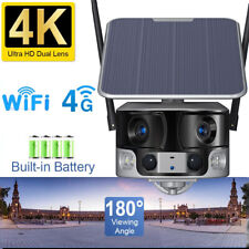 4G WIFI Cámara de Seguridad Solar CCTV Exterior Doble Lente 180° Panorámica Ultra 4K CAM segunda mano  Embacar hacia Argentina