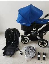 Bugaboo Buffalo Black With Royal Blue Travel System Puchchair Pram 3 In 1  for sale  Shipping to South Africa