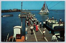 Inlet Pier Atlantic City Nueva Jersey NJ veleros y barco de pesca postal abarrotada, usado segunda mano  Embacar hacia Argentina
