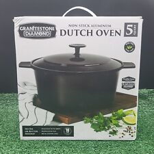 Granitestine Diamond Non Stick Aluminum 5 Qt Dutch Oven Black for sale  Shipping to South Africa