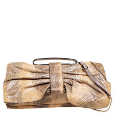 Valentino Cream/Black Watersnake Bow Flap Chain Clutch, used for sale  Shipping to South Africa