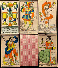 Used, c1860 Pellerin Antique Épinal Tarot Playing Cards TdM Style 77/78 Historic Deck for sale  Shipping to Canada
