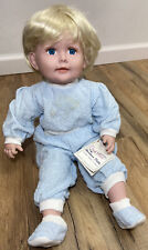 Vintage Duck House Heirloom Dolls Porcelain Baby Boy Blonde Blue Eyes Sits Bends for sale  Shipping to United Kingdom