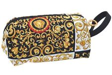 Authentic VERSACE Medusa Motif Hand Pouch Purse Black K4527, used for sale  Shipping to South Africa
