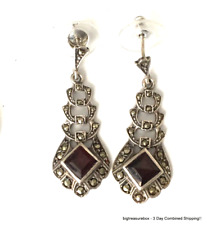 silver earrings marcasite 925 for sale  Green Bay