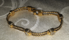 SIGNED SWAROVSKI TENNIS BRACELET PAVE CLEAR CRYSTAL STATION GOLD TONE $20.99 for sale  Shipping to South Africa