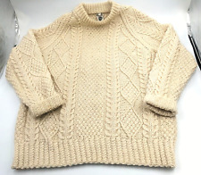 Suéter de colección irlandés hecho a mano de lana para pescador tejido con cable para Garfinckel's Ecru segunda mano  Embacar hacia Argentina