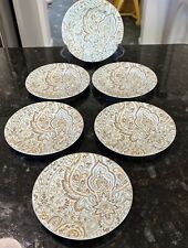 SET OF 6 PTS International 222 FIFTH DUCHESS Porcelain Bread Plates, used for sale  Shipping to South Africa