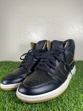 Tênis esportivo Nike Air Jordan 1 retrô médio masculino tamanho 9.5 preto 554724-042 comprar usado  Enviando para Brazil