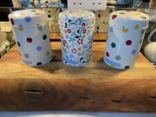 Emma Bridgewater Polka Dot set 3 storage cannisters tins for sale  LEEDS