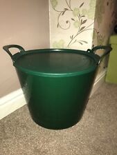 26L GREEN FLEXI TUB WITH GREEN LID, STORAGE BUCKET TRUG, FLEXIBLE, CONTAINER for sale  Shipping to South Africa