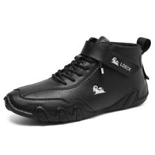Botas de tornozelo masculinas de couro sapatos casuais calçados de motocicleta de cano alto impermeáveis comprar usado  Enviando para Brazil