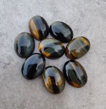 Natural Falcon Eye Oval Shape Cabochon Calibrated Flat Back Loose Gemstones for sale  Shipping to South Africa