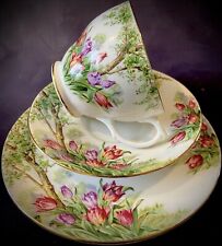 Windsor bone china Made in England Tulip tea trio Set Rare Vintage for sale  SPALDING