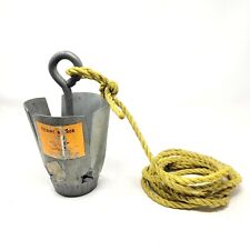 Vintage Boat Metal Folding Anchor TriState Plastic Rope For Temporary Mooring, used for sale  Shipping to South Africa
