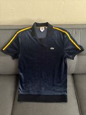 Camisa polo masculina retrô manga curta veludo azul Lacoste Live - Tamanho M comprar usado  Enviando para Brazil