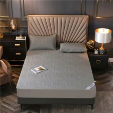 Quilted Embossing Mattress Cover Elastic Solid Color Protector Thick Fitted Pad for sale  Shipping to South Africa