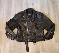 Chaqueta de Motocicleta de Cuero Wilson De Colección Para Hombre XL Negra Punk Rocker con Cinturón 3M segunda mano  Embacar hacia Mexico