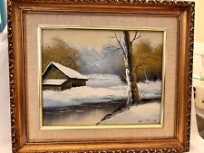 art cabin winter oil painting for sale  USA