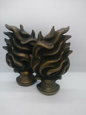 Par de chamas de bronze tealight estilo antigo vintage pesado comprar usado  Enviando para Brazil