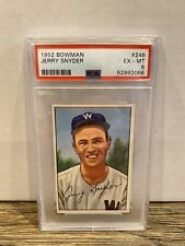 1952 Bowman Jerry Snyder PSA Graded 6 Excellent Mint Senators for sale  Shipping to Canada