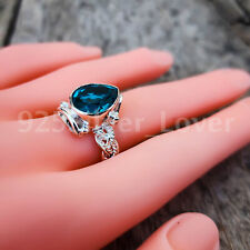 Blue Topaz Gemstone 925 Sterling Silver Ring Mothers Day Jewelry All Size MP-852 for sale  Shipping to South Africa