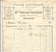 Bordeaux invoice 1904.ponsian d'occasion  Expédié en Belgium