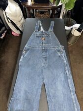 Vintage Big Ben Wrangler Bib Overalls Mens 36x30 Denim Carpenter Made In USA, used for sale  Shipping to South Africa