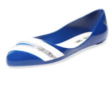 NOVO Melissa + Karl Lagerfeld Trippy Zip Ballet Flats em azul e branco tamanho 6 comprar usado  Enviando para Brazil