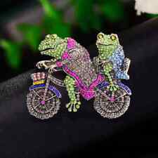 Broche sapo ciclismo engraçado criativo broche sapo vintage animal broches acessórios comprar usado  Enviando para Brazil