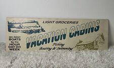 Used, Rustic Vacation Cabins Metal Sign Camping  Fishing Nautical Home Decor for sale  Shipping to South Africa