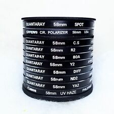 Lote de 58 mm de 10 filtros Canon, Tiffen, Quantaray com tampas de pilha comprar usado  Enviando para Brazil