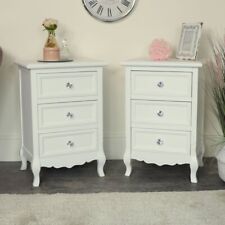 Pair white bedside for sale  Shipping to Ireland