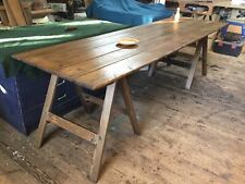 pine trestle table for sale  DEWSBURY