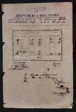 PERU official postal stampless document at Paita 1854 ship to Chiclayo via VAPOR, käytetty myynnissä  Leverans till Finland