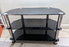 Used, Small Black Glass tv stand L80cm w42 h50cm for sale  Shipping to South Africa