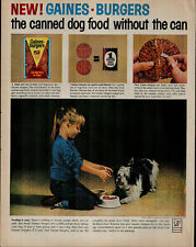 1963 Gaines Dog Food Shitzu Dog Being Fed by Girl Vintage Print Ad 1505 comprar usado  Enviando para Brazil