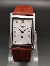 Relógio de pulso masculino Seiko slim quartzo figura romana rosto branco pulseira marrom feito no Japão comprar usado  Enviando para Brazil