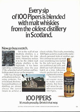 Seagram's 100 Pipers 1971 whisky escocés Strathisla de colección impresión anuncio segunda mano  Embacar hacia Argentina