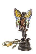 Lampada in stile Tiffany donna farfalla Abatjour idea regalo statua usato  Villa Estense