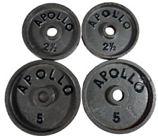 Placas de pesas de hierro fundido Apollo orificios estándar de 1" 5 libras. x 2 y 2,5 libras. x 2 segunda mano  Embacar hacia Argentina