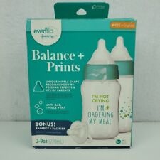Evenflo Balance + Botellas Impresas Cuello Ancho 9 OZ Paquete de 2 Embalaje Sellado segunda mano  Embacar hacia Argentina
