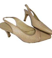 Sapato Salvatore Ferragamo Feminino Vintage Salto Alto Bege Tamanho 7.5 comprar usado  Enviando para Brazil