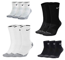 Nike Men Women Dri-Fit 3 Pack Cushioned Crew Socks Gym Football Training Casual for sale  Shipping to South Africa
