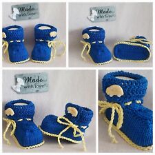 Babyschuhe gestrickt royalblau gebraucht kaufen  Baunatal