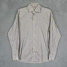 Eton Contemporary Shirt Mens 39 15.5 Yellow Blue Plaid Long Sleeve Button Up, used for sale  Shipping to South Africa