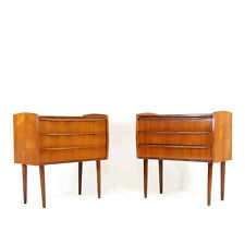 Pair Retro Vintage Danish Teak Bedside Tables Cabinets Drawers Mid Century 1960s for sale  Shipping to South Africa