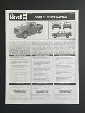 Revell - Ford F-150 SVT Raptor Original Model Kit Instruction Sheet - 1/25 for sale  Shipping to South Africa