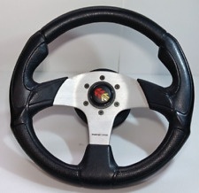 MOMO CORSE Race Steering Wheel, 350 mm, Leather W/Horn & Adapter VINTAGE for sale  Shipping to South Africa