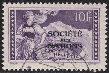 1922 SVIZZERA   - Societè de Nations , 10 Franchi violetto , Serv. 31  USATO usato  Milano